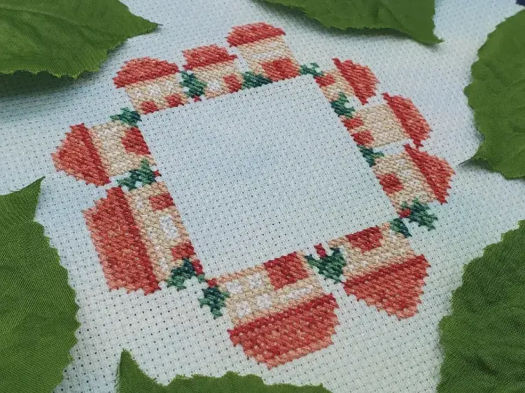 Photo of Town Square cross stitch pattern