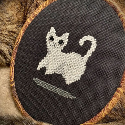 Photo of Ghost Cat cross stitch pattern