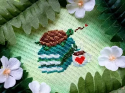 Photo of Living Slowly cross stitch pattern