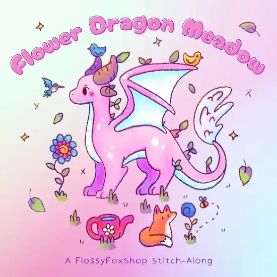 Picture of stitchalong Flower Dragon Meadow by FlossyFoxShop